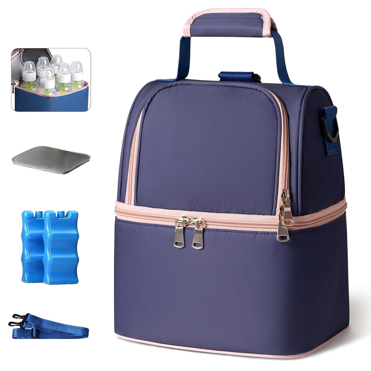 Breastmilk Cooler Bag (Stripe)