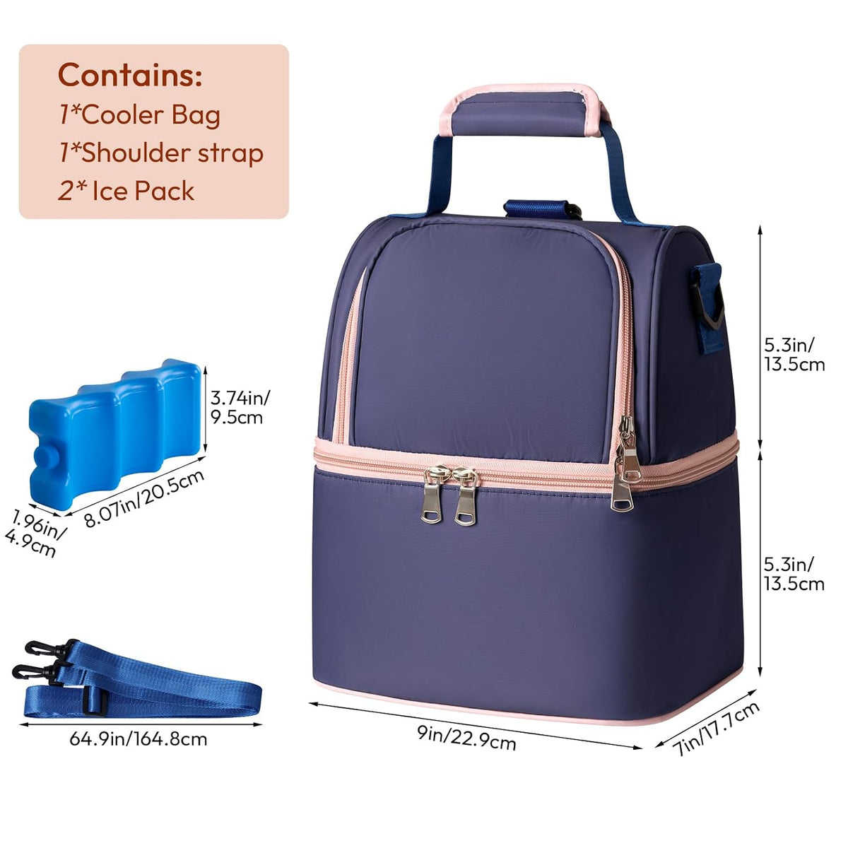 Breastmilk Cooler Bag (Stripe)