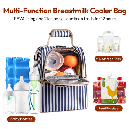 Breastmilk Cooler Bag (Stripe)