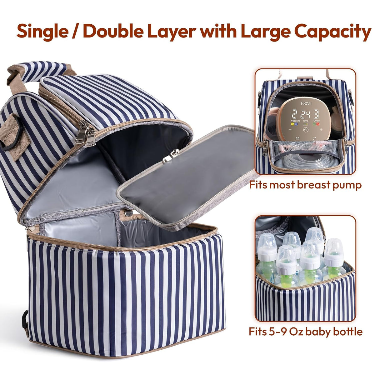 Breastmilk Cooler Bag (Stripe)