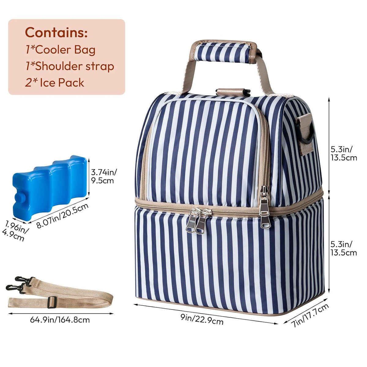 Breastmilk Cooler Bag (Stripe)