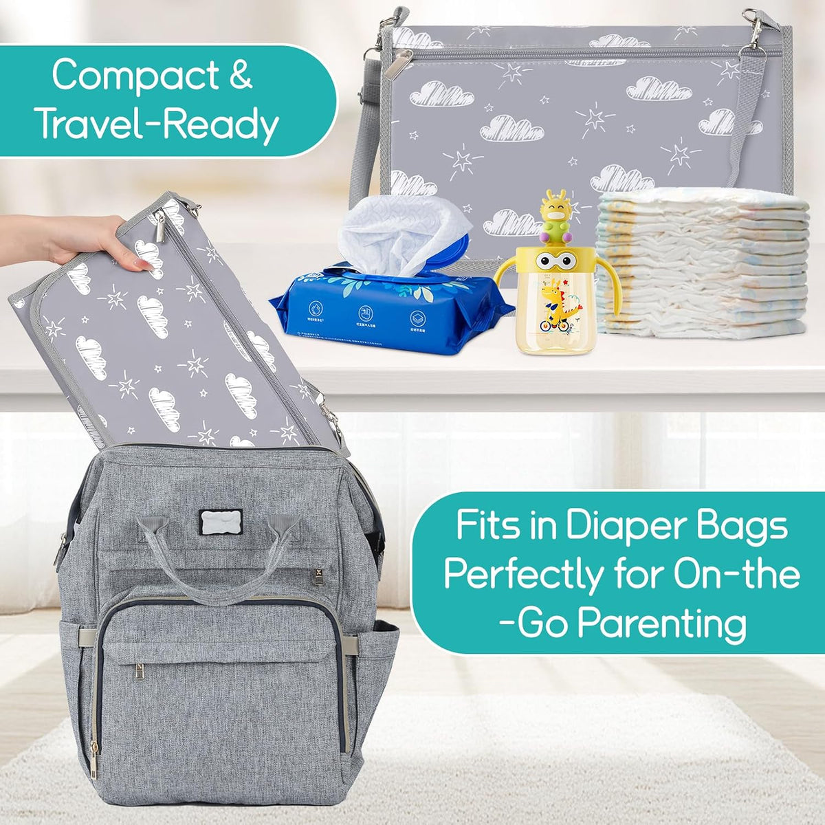Portable Diaper Changing Pad, Foldable Travel Changing Mat