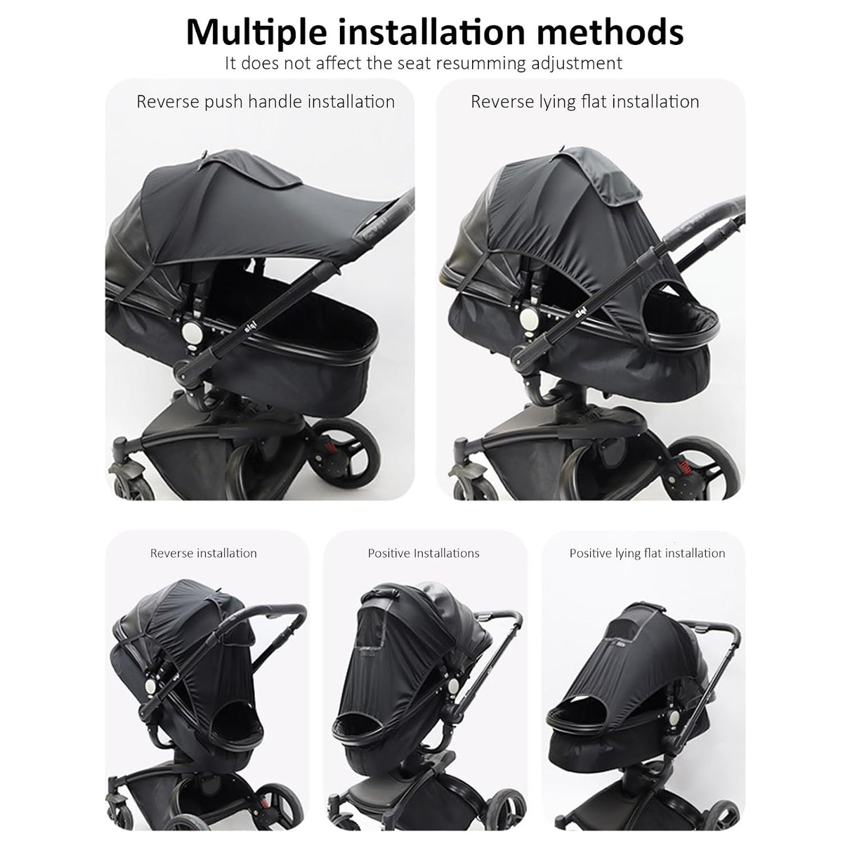 Stroller Shade Extender Adjustable Foldable UV Protection