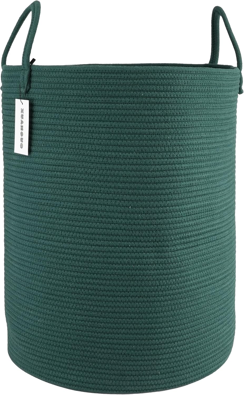 White Cotton Rope Laundry Basket Hamper for Clothes Large