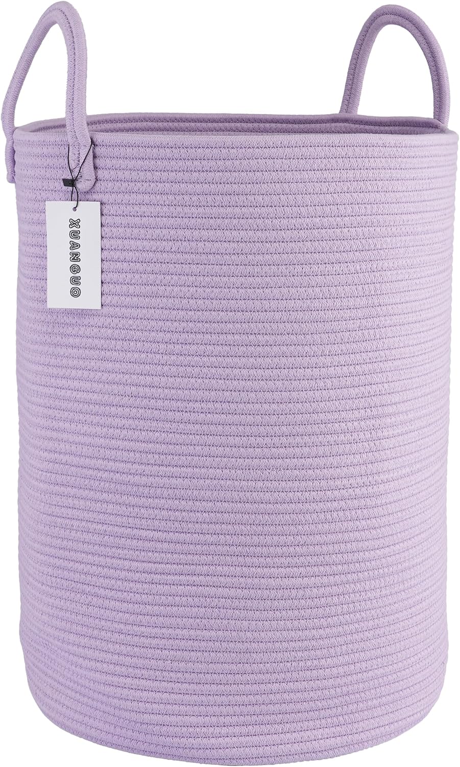 White Cotton Rope Laundry Basket Hamper for Clothes Large
