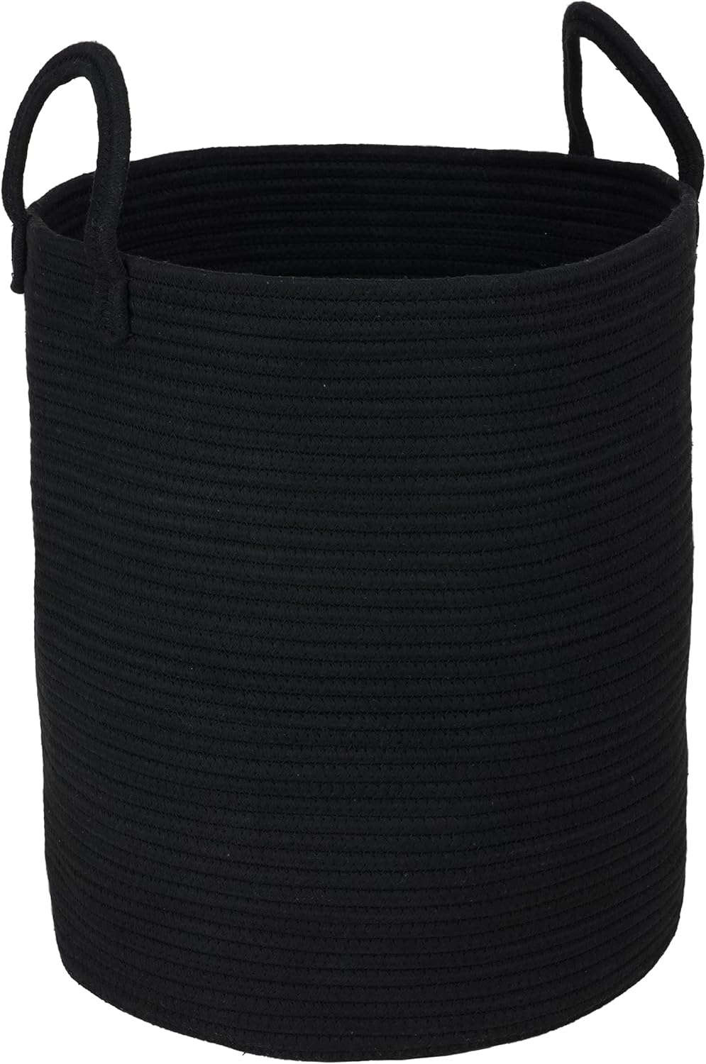 White Cotton Rope Laundry Basket Hamper for Clothes Large