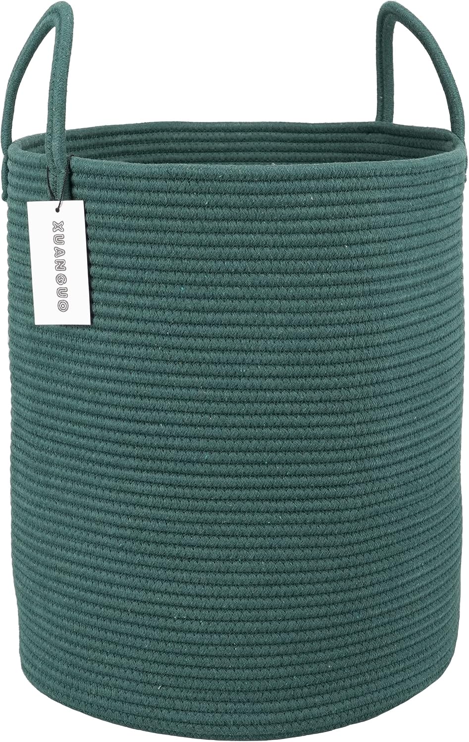 White Cotton Rope Laundry Basket Hamper for Clothes Large