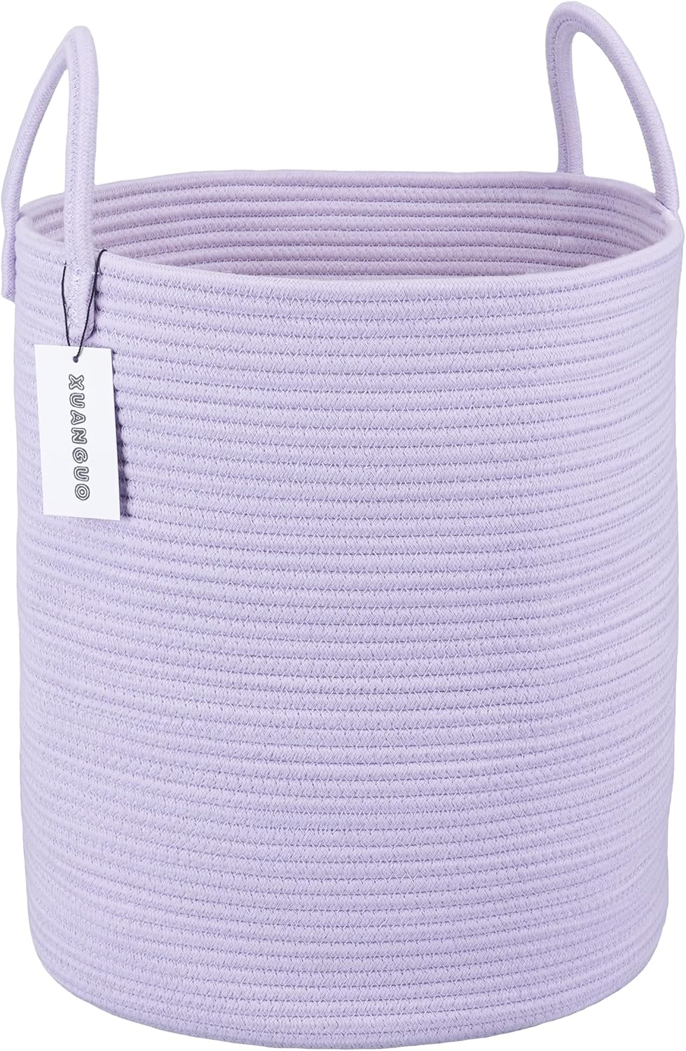 White Cotton Rope Laundry Basket Hamper for Clothes Large