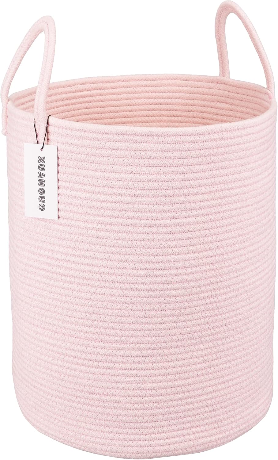 White Cotton Rope Laundry Basket Hamper for Clothes Large