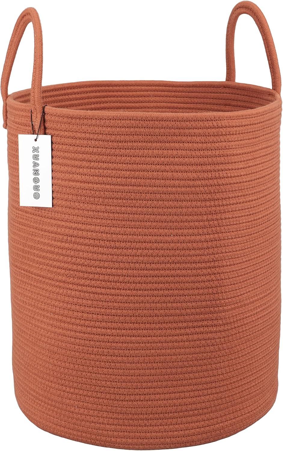 White Cotton Rope Laundry Basket Hamper for Clothes Large