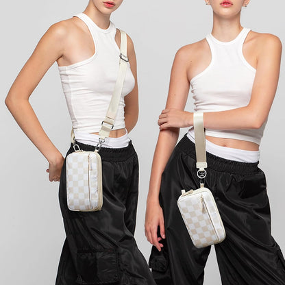 Wristlet wallets for Women RFID crossbody bags with 4 Zippers