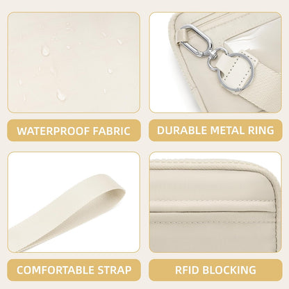 Wristlet wallets for Women RFID crossbody bags with 4 Zippers