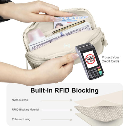 Wristlet wallets for Women RFID crossbody bags with 4 Zippers
