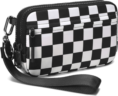 Wristlet wallets for Women RFID crossbody bags with 4 Zippers