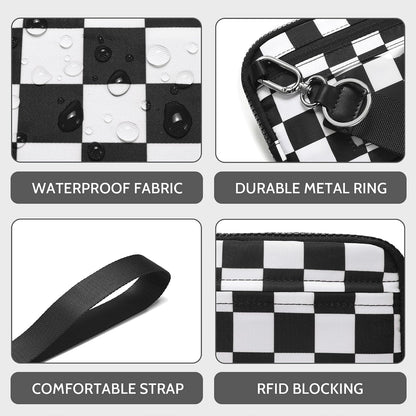 Wristlet wallets for Women RFID crossbody bags with 4 Zippers