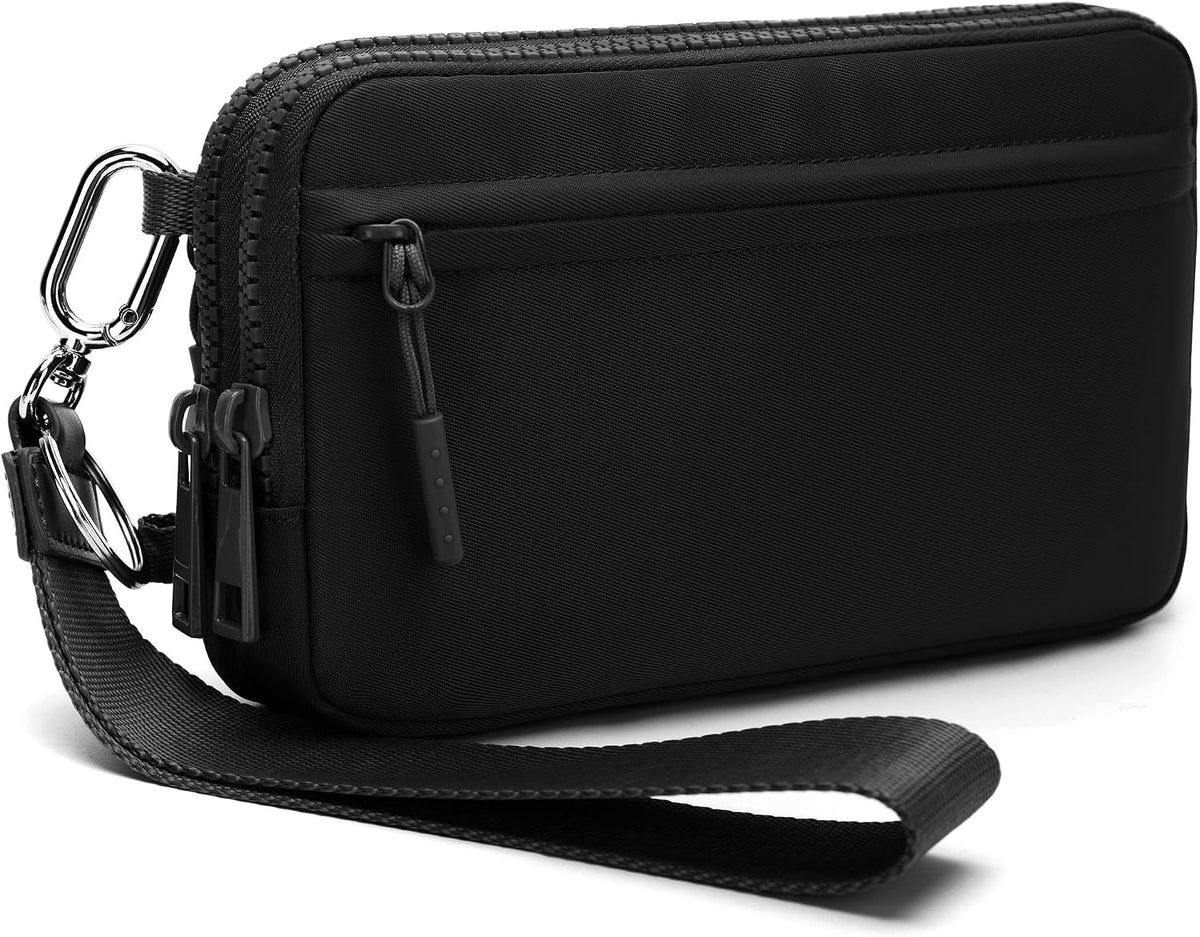Wristlet wallets for Women RFID crossbody bags with 4 Zippers
