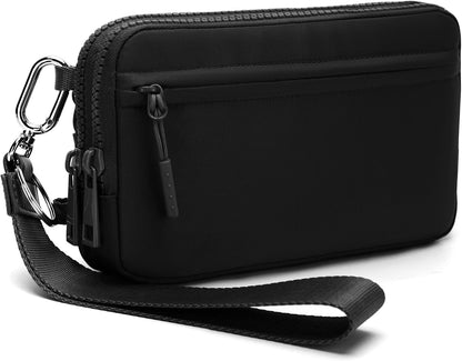 Wristlet wallets for Women RFID crossbody bags with 4 Zippers