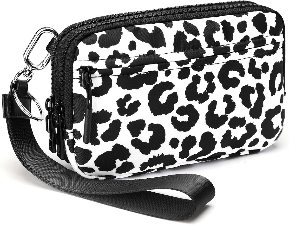 Wristlet wallets for Women RFID crossbody bags with 4 Zippers
