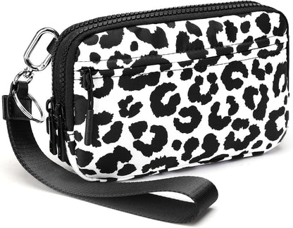 Wristlet wallets for Women RFID crossbody bags with 4 Zippers
