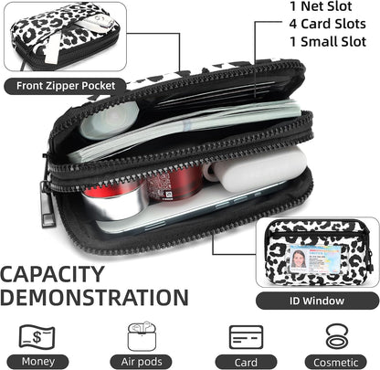 Wristlet wallets for Women RFID crossbody bags with 4 Zippers