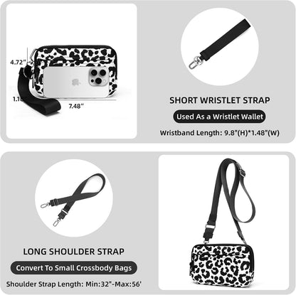 Wristlet wallets for Women RFID crossbody bags with 4 Zippers