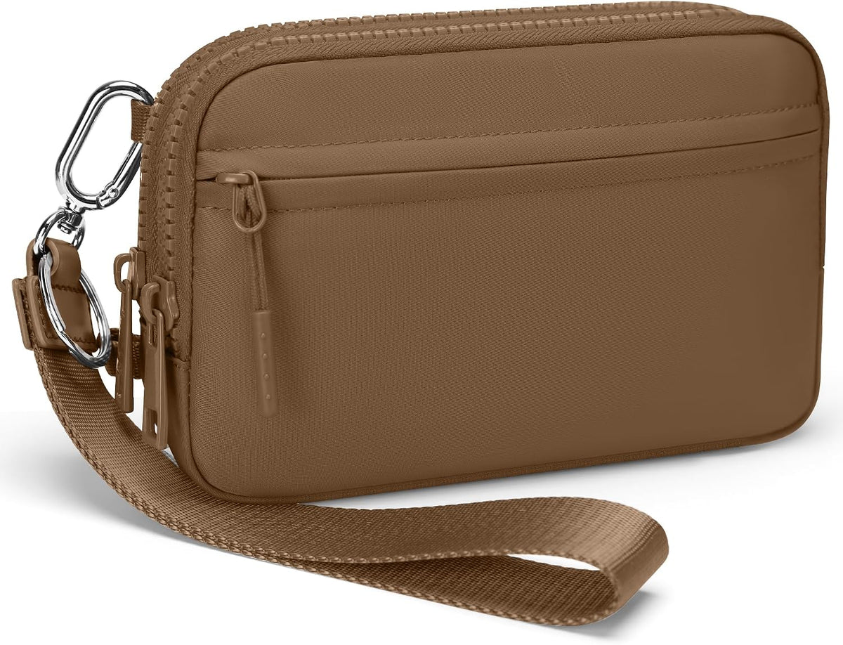Wristlet wallets for Women RFID crossbody bags with 4 Zippers