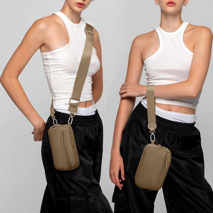 Wristlet wallets for Women RFID crossbody bags with 4 Zippers