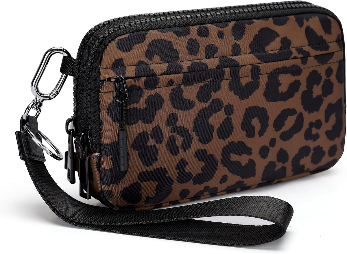 Wristlet wallets for Women RFID crossbody bags with 4 Zippers