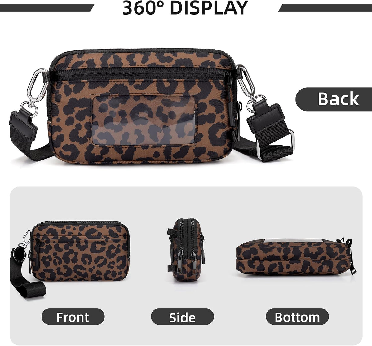 Wristlet wallets for Women RFID crossbody bags with 4 Zippers