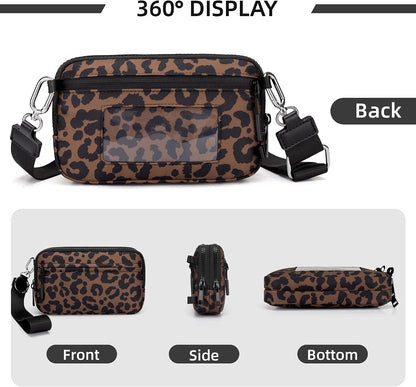 Wristlet wallets for Women RFID crossbody bags with 4 Zippers
