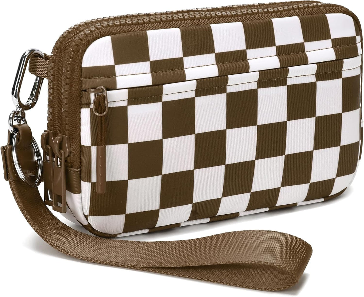 Wristlet wallets for Women RFID crossbody bags with 4 Zippers