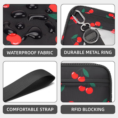 Wristlet wallets for Women RFID crossbody bags with 4 Zippers