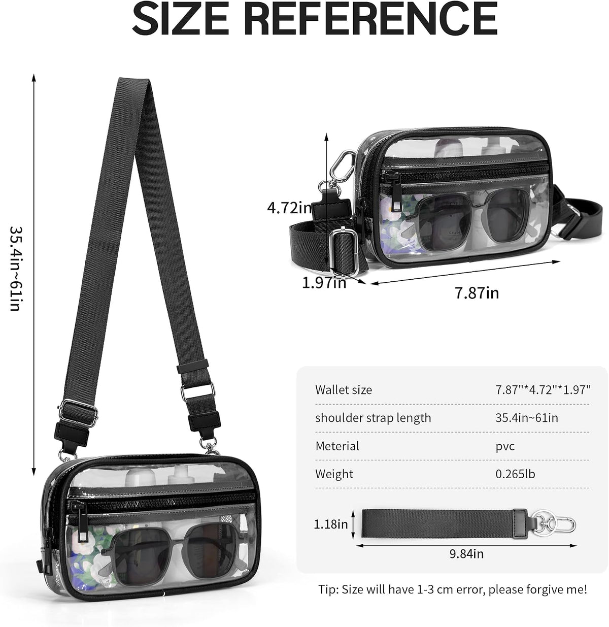 Wristlet wallets for Women RFID crossbody bags with 4 Zippers