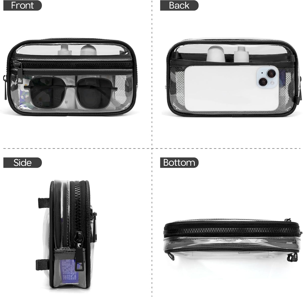 Wristlet wallets for Women RFID crossbody bags with 4 Zippers