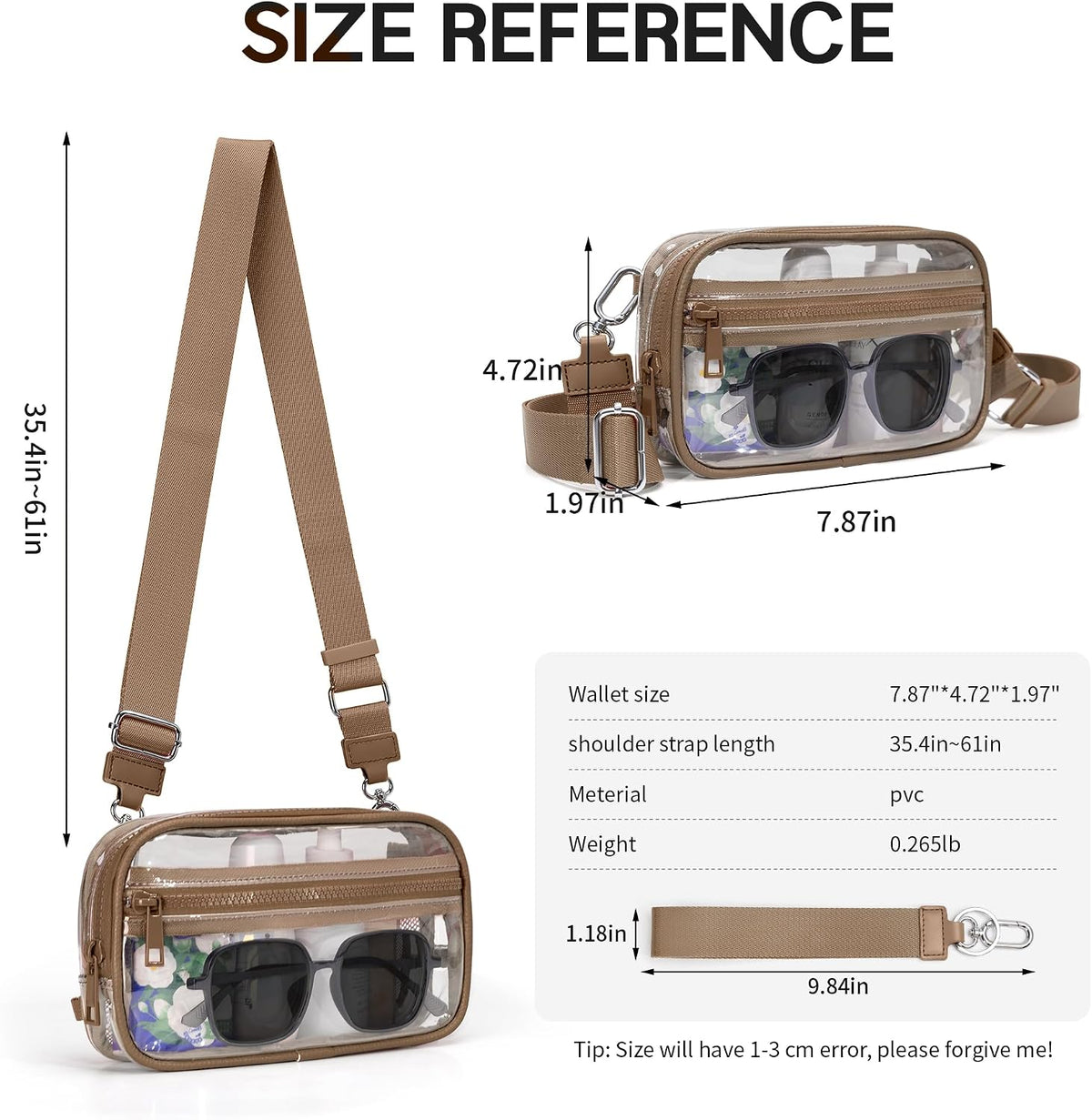 Wristlet wallets for Women RFID crossbody bags with 4 Zippers