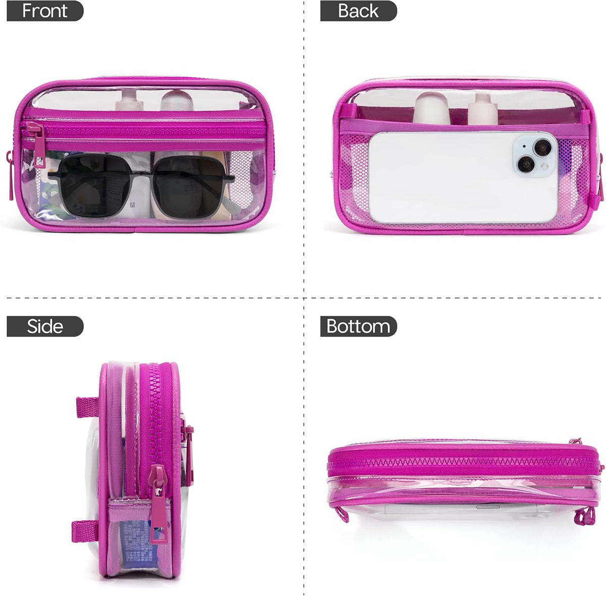 Wristlet wallets for Women RFID crossbody bags with 4 Zippers