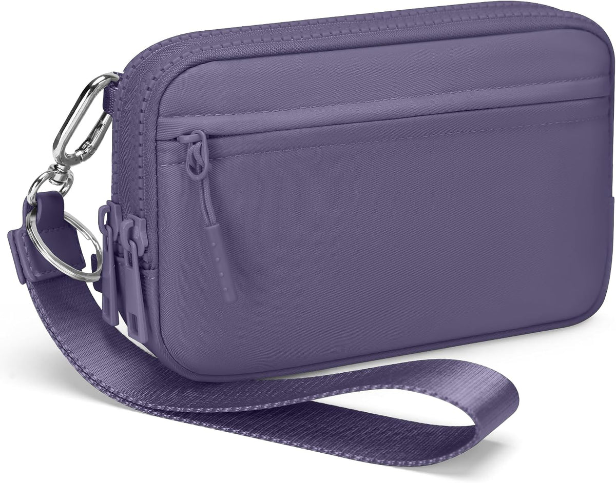 Wristlet wallets for Women RFID crossbody bags with 4 Zippers