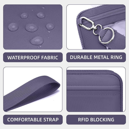 Wristlet wallets for Women RFID crossbody bags with 4 Zippers