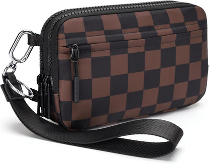 Wristlet wallets for Women RFID crossbody bags with 4 Zippers