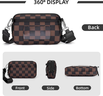 Wristlet wallets for Women RFID crossbody bags with 4 Zippers