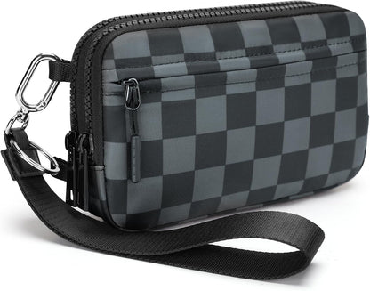 Wristlet wallets for Women RFID crossbody bags with 4 Zippers