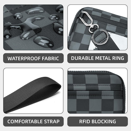 Wristlet wallets for Women RFID crossbody bags with 4 Zippers