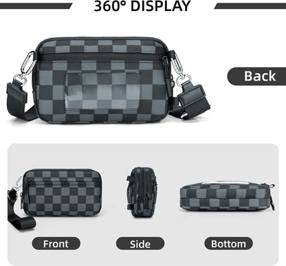 Wristlet wallets for Women RFID crossbody bags with 4 Zippers