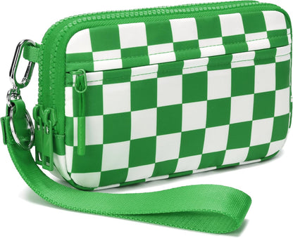 Wristlet wallets for Women RFID crossbody bags with 4 Zippers