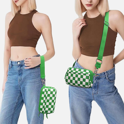 Wristlet wallets for Women RFID crossbody bags with 4 Zippers