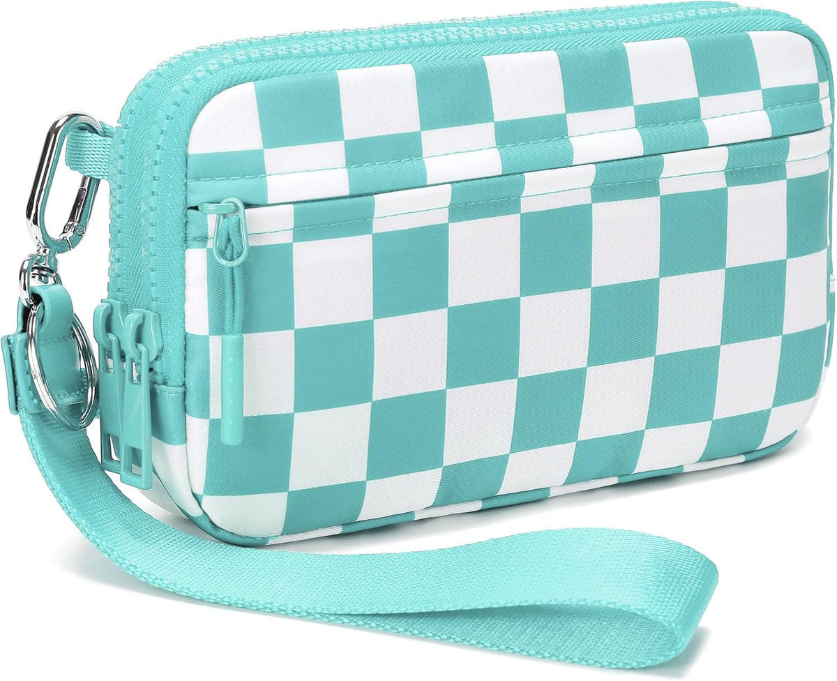 Wristlet wallets for Women RFID crossbody bags with 4 Zippers