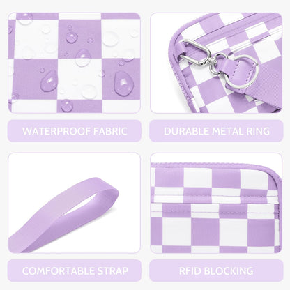 Wristlet wallets for Women RFID crossbody bags with 4 Zippers