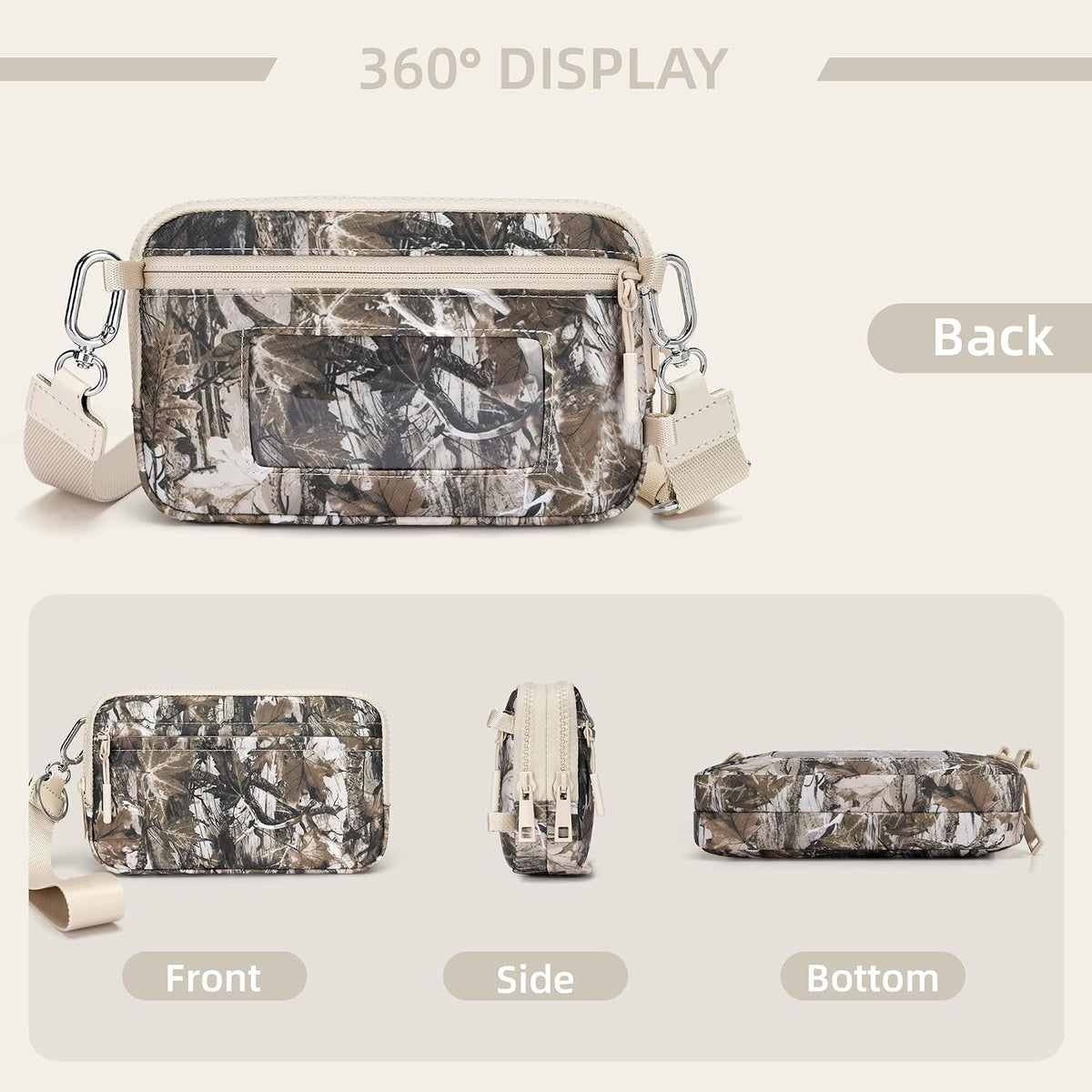 Wristlet wallets for Women RFID crossbody bags with 4 Zippers