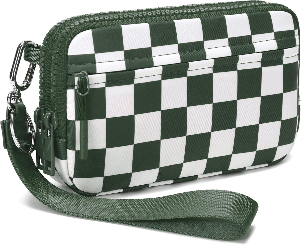 Wristlet wallets for Women RFID crossbody bags with 4 Zippers