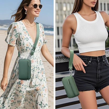 Wristlet wallets for Women RFID crossbody bags with 4 Zippers